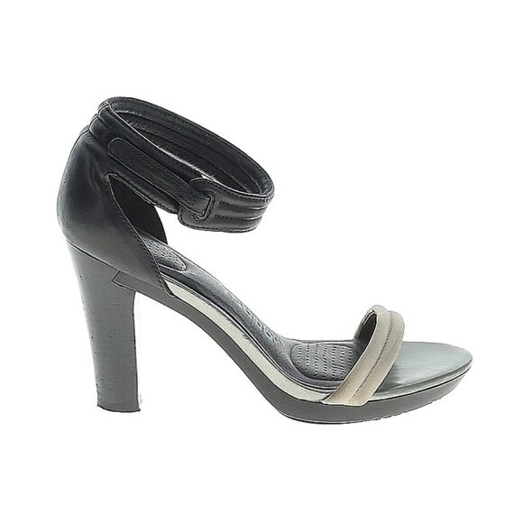 Tsubo Black Heels Size 9 Avant Garde Style with Silver tones layers - Picture 1 of 10